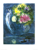 Lovers with Bouquet, c.1949 Juliste tekijänä Marc Chagall Lovers with Bouquet, c.1949 Juliste tekijänä Marc Chagall
