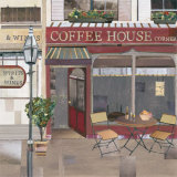 Coffee House Corner Affiches par Katherine & Elizabeth Pope