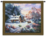 Snowy Evening Wall Tapestry by James Lee
