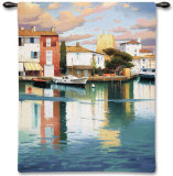 Harbor at Morning Light Wall Tapestry by Ramon Pujol