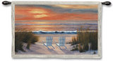 Paradise Sunset Wall Tapestry by Diane Romanello