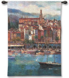 Mediterranean Harbor Wall Tapestry by Peter Bell