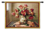 Tulips in Oriental Vase Wall Tapestry by Jennie Tomao-Bragg