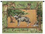 Grey Wolf Wall Tapestry by Anita Phillips