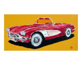 1958 Corvette Giclee Print by Benjamin Walker