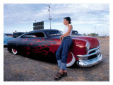 Pin-Up Girl: Merc Chop Top Flames Giclee Print by David Perry