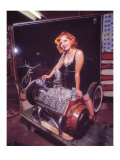 Pin-Up Girl: Flat Head Lámina giclée por David Perry