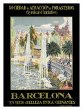 Barcelona Spain Fountain Giclee Print