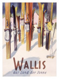 Wallis Winter, Snow and Ski Giclee Print