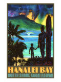 Rick Sharp - Hanalei Bay North Shore Kauai - Giclee Baskı Rick Sharp - Hanalei Bay North Shore Kauai - Giclee Baskı