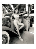Pin-Up Girl: 1932 Deuce Coupe Garage Giclee Print by David Perry