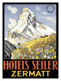 Hotel Seiler Matterhorn reproduction procédé giclée par Gachons 