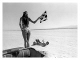 Salt Flat Checkerd Flag Pin Up Poster Lámina giclée por David Perry