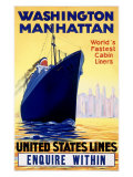 United States, Manhatten Oceanline Giclée-tryk