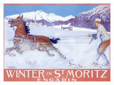 Winter in St Moritz Giclee Print