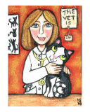 Tux Cat Goes To The Vet Giclee Print by Jamie Wogan Edwards