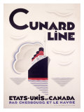 Cunard Line, U.S to Canada Reproduction procédé giclée