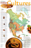 North American Indian Cultures Map Reprodukcje