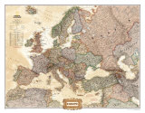 Europe Political Map, Executive Style Print