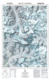 Map of Mt. Everest and the Himalayas Affiche