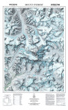 Map of Mt. Everest and the Himalayas, Art Print