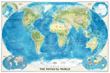 World Physical Map of the Ocean Floor Kunstdrucke