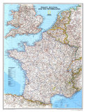 Map of France, Belgium, And The Netherlands Poster