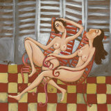 Sunbathing with Friends Poster par Delphine Riffard