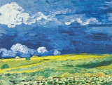 Wheatfield under a Cloudy Sky, c.1890 Posters by Vincent van Gogh