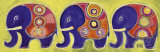 Family of Elephants in Green Posters by Sophie Jourdan