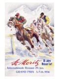 Horse Race, St. Moritz Giclee Print by Hugo Laubi