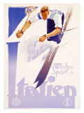 Winter Sports in Italy Lámina giclée por Lenhart