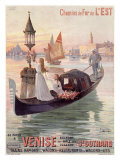Venice, Italy, Gondola reproduction procédé giclée par Hugo D'Alesi
