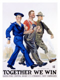 WWI, Usn Usmc Ship Workers Lámina giclée