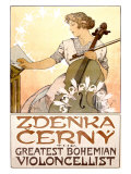 Zdenka Cerny Cello Concert Giclee Print by Alphonse Mucha