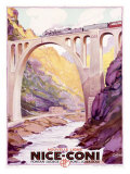 Nice, Coni Railway Train Giclee Print by Adolphe Cossard