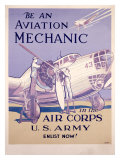WWII, AAF Army Air Corps Aviation Mechanic Giclee Print