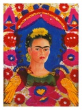 Self-Portrait with Flowers Reproduction procédé giclée par Frida Kahlo