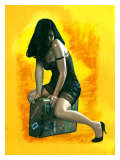 Pin-Up Girl: Suitcase Giclee Print by Richie Fahey