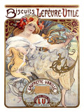 Lefevre-Utile Biscuits Giclee Print by Alphonse Mucha