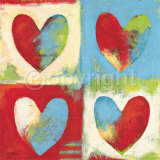 Four Hearts Prints by Anna Flores