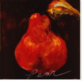 Red Pear Stretched Canvas Print by Nicole Etienne