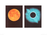 Full Moon/Total Solar Eclipse, July 11, 1991 Posters by Shigemi Numazawa