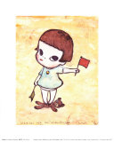 Girl with Direction Indicator Flags, c.1996 Prints by Yoshitomo Nara