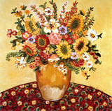 Golden Vase Floral Lámina por Suzanne Etienne Golden Vase Floral Lámina por Suzanne Etienne