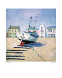 Moored Boat Posters by Jane Hewlett