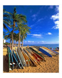 Surfboards on Waikiki Beach Photographic Print by George Oze