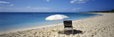 Single Beach Chair and Umbrella on Sand, Saint Martin, French West Indies Fotoprint van Panoramic Images Single Beach Chair and Umbrella on Sand, Saint Martin, French West Indies Fotoprint van Panoramic Images