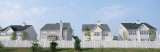 Houses in a Row, Dye Road, Plainsboro, New Jersey, USA Photographic Print by Panoramic Images 