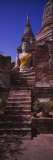 Statue of Buddha in a Temple, Ayuthaya, Bangkok, Thailand Lámina fotográfica por Panoramic Images